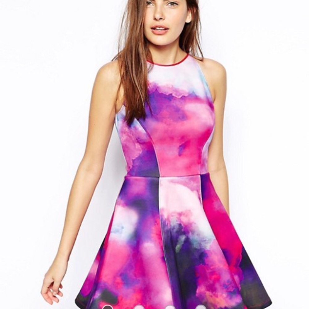 Ted Baker Nim Dress in Summer Dusk Print Neoprene